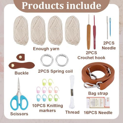 ACRNIGHEET Crochet Bag Kit for Beginners DIY Crochet Purse for Women - Image 2