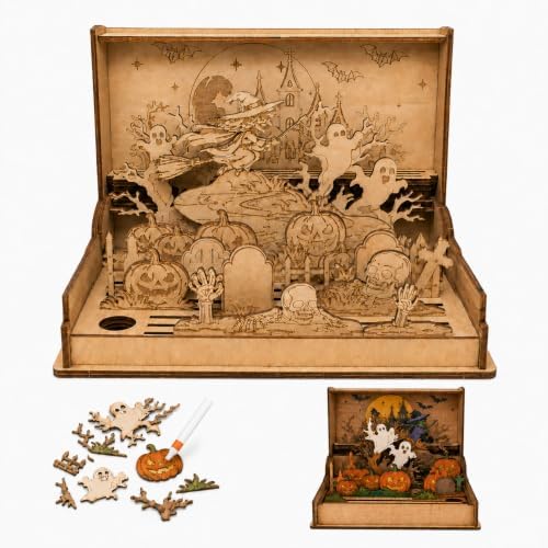 Halloween Wooden Model Kit for Adults, Halloween 3D Puzzle & Table Decor by Unknown