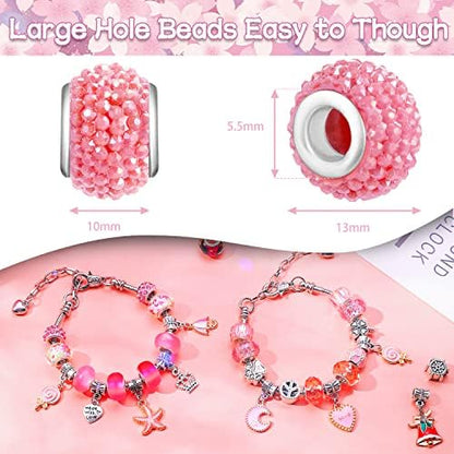 Aipridy 500 Pcs Large Hole European Beads, Craft Supplies Kit，Assorted Mixed Color Lampwork Spacer Beads for DIY Bracelet Jewelry Making (500, Mixed) - Image 3
