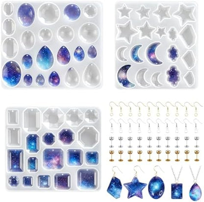 63 Pcs Resin Molds Silicone Set,DIY Epoxy Resin Casting Craft Kit by Unknown