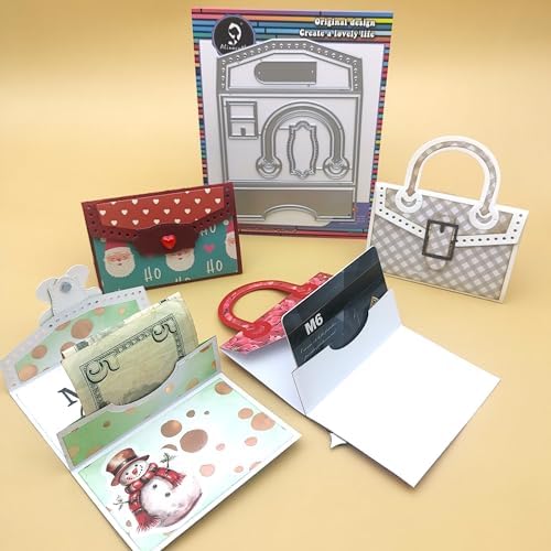 AlinaCraft 1set Card Bag Metal Cutting Die Cut for Handmade Gift Cards Holder Gift Wrap Money Packing Paper Craft Scrapbooking for DIY Holiday Gifts Friends Family Kids Present by Alinacutle