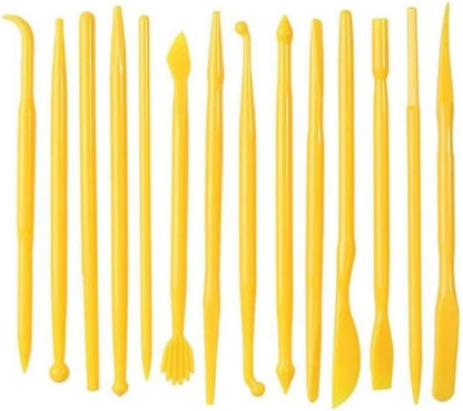 22Pcs Clay Modeling Tool Set, Dual-Ended Plastic Clay Sculpting Tools with Yellow Handles, Multi-Shape Polymer Clay Carving Knives for Pottery, Ceramic & DIY Crafts - Image 7