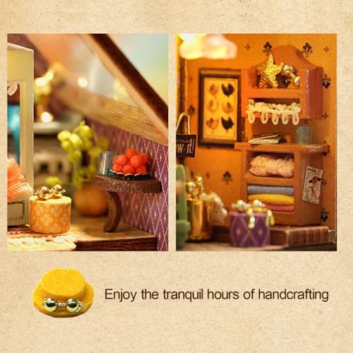 MAGQOO DIY Miniature Dollhouse Kit with Furniture 1:100 Scale Creative Room Mini Wooden Doll House Accessories DIY Miniature House Kit(Avas Workshop) - Image 5