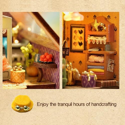 MAGQOO DIY Miniature Dollhouse Kit with Furniture 1:100 Scale Creative Room Mini Wooden Doll House Accessories DIY Miniature House Kit(Avas Workshop) - Image 5