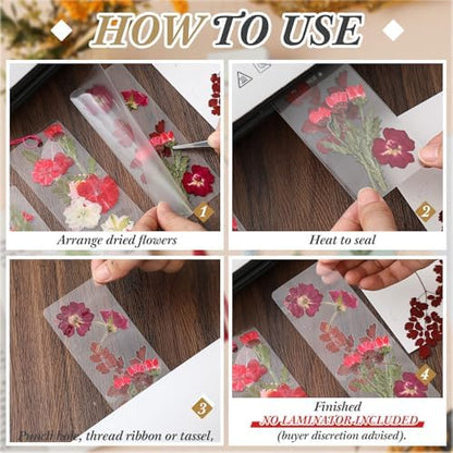 Fuyoooo 376 Pcs Pressed Flower Bookmark Kit,Red,2 x 6 Inch - Image 4