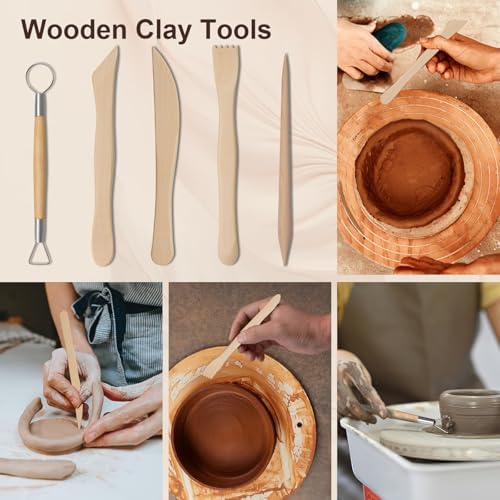 Amrules 38 Pcs Polymer Clay Sculpting Tools Kit for Adults, Light Yellow - Image 3