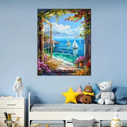 Arttoplus Beach Paint by Numbers Kit for Adults Beginner 16x20 inch - Image 5