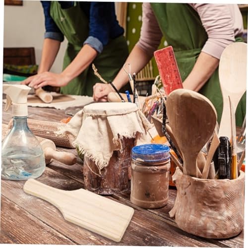 Healifty Wooden Clay Paddle for Pottery: 2Pcs Ceramic Sculpting Carving & Modeling Pottery Paddles Board Tools for Handbuilding, Flat Wood Stick for DIY Art Studio and Home - Image 7
