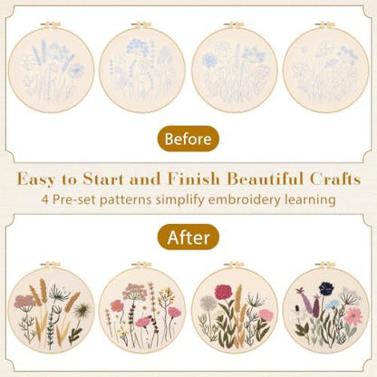 MoKo Embroidery Kits for Beginners Adults, Complete Embroidery Starter Kit - Image 4
