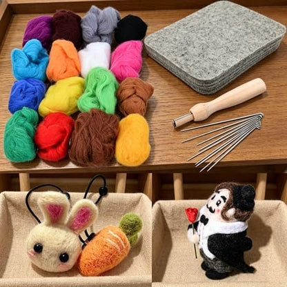 Wool Needle Felting Pad, Felting Mat, Wool Art Block Supplies, 6x6x1 inch - Image 5