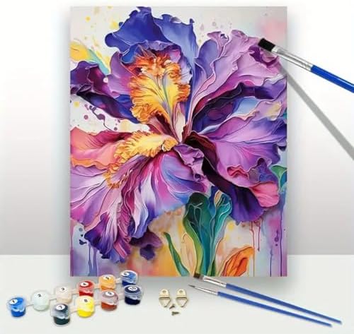 Iris Flower Paint by Numbers Kits for Adults Beginner 16 X 20 inch - Image 3