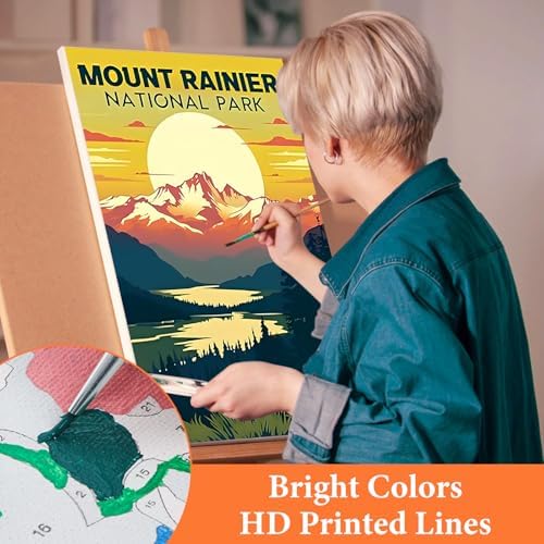 6 Pack Paint by Numbers Kit for Adults Beginner National Park, 8x12 Inch - Image 5