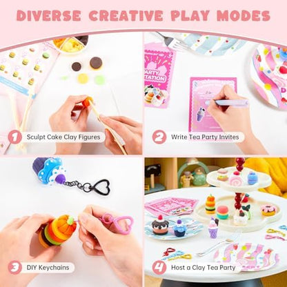 Shuttle Art Air Dry Clay for Kids - Cake Time, 52 PCS Modeling Clay Kit with Sculpting Tools and Tutorials, Safe & Non-Sticky, Craft Gifts for Boys & Girls - Image 5