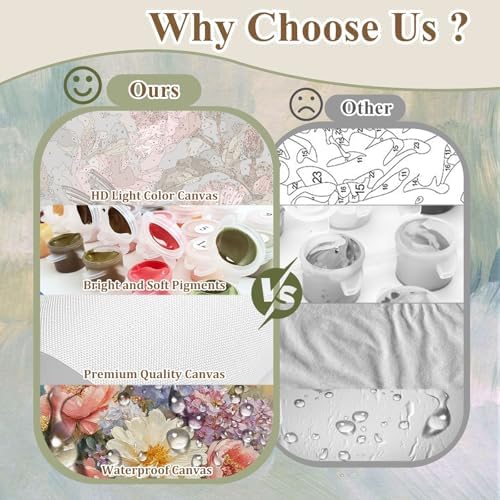 Paint by Numbers Kit for Adults Flowers, Paint by Number for Adults 16x20in - Image 5