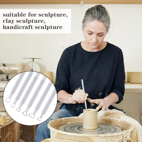 Glamorway Pottery Tools, 6-Piece Clay Sculpting Tools Set with Mini Aluminum Ribbon Loop Cutters for Carving, Trimming and Detail Work - Image 4