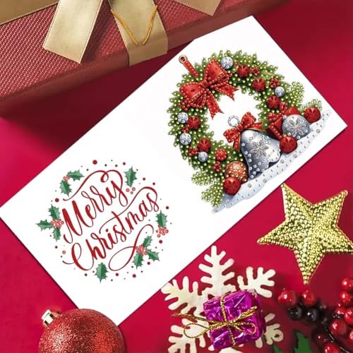 jinglinhh 6pcs Diamond Art Painting Christmas Snowman Cardinal Candle Greeting Cards with Envelopes, DIY Card Making Kits for Adults, Diamond Art Postcards Christmas Cards Craft Gifts - Image 7