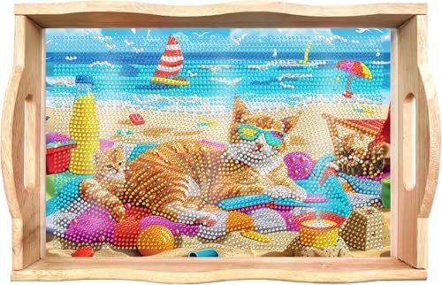 EWJRNSF Diamond Art Kits for Adults Wooden Serving Trays with Handles by EWJRNSFDiamondPainting