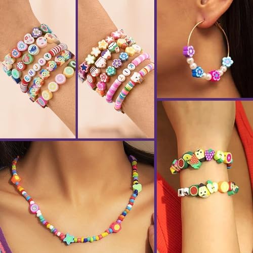 2300pcs Polymer Clay Beads Bracelet Making Kit with Colorful Letter Beads - Image 3
