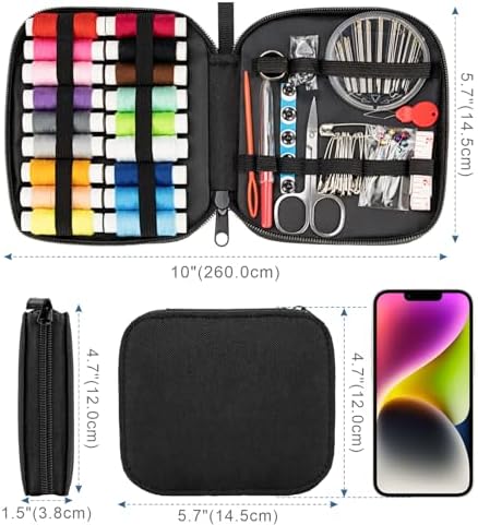 Sewing Kit Basic for Adults, 87 Pcs Sewing Kit with Needle and Thread, Sewing Supplies Portable Travel Emergency Repair Kit for Beginners Home DIY, Gift for Mom and Grandma OKOMER - Image 4