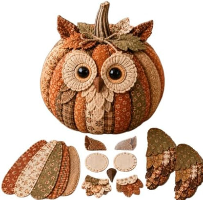 DIY Animal Pumpkin Sewing Kit,Harvest Fabric Animal Pumpkin Craft Set for Adults Beginners,Autumn Thanksgiving Home Ornament Craft Kit,Hand Sewing Decor (Owl) by Unknown