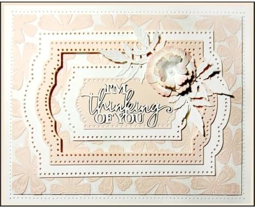 Lapoo Cutting Die for Scrapbooking, 3D Backgrounds Frame New Cutting Dies DIY Album Card Making Decor Paper Craft Metal Die Cuts Party Decorations (Multiple Symmetric Label Boxes 6.7 x 4.8 in) - Image 2