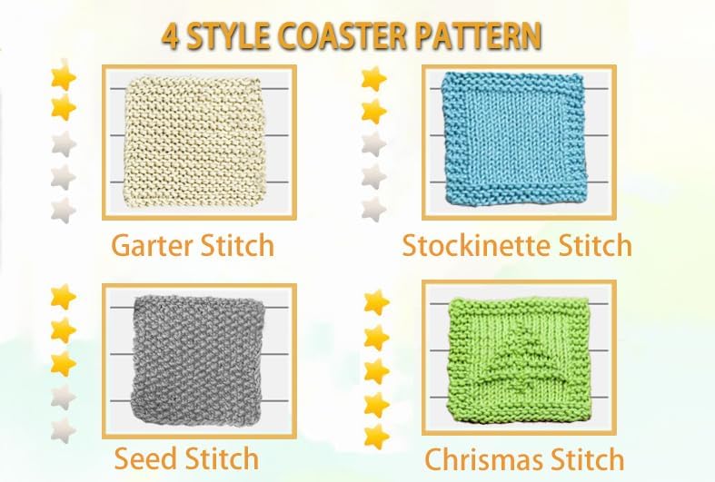 Kaaper Beginner Knitting Kit for Adults, Knit Dishcloth & Coaster Kit - Image 5