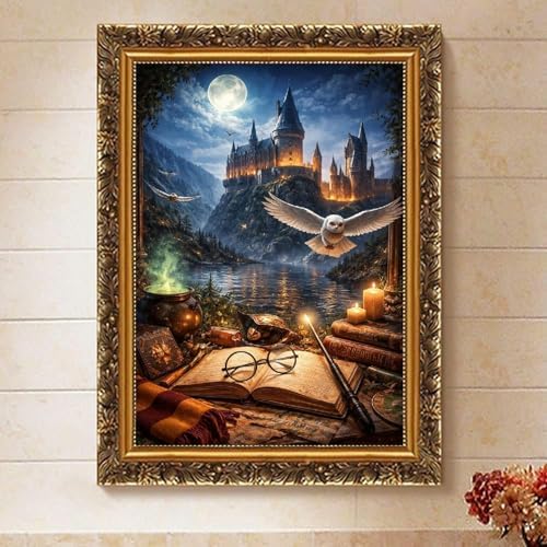 Castle Paint by Numbers Kit for Adults Framed Canvas 12X16in, Frameworkless - Image 2