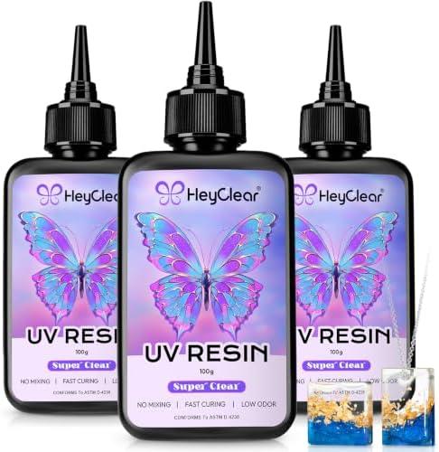 HeyClear UV Resin kit 300g Premixed UV Epoxy Resin Glue Cure for Crafts by HeyClearResin