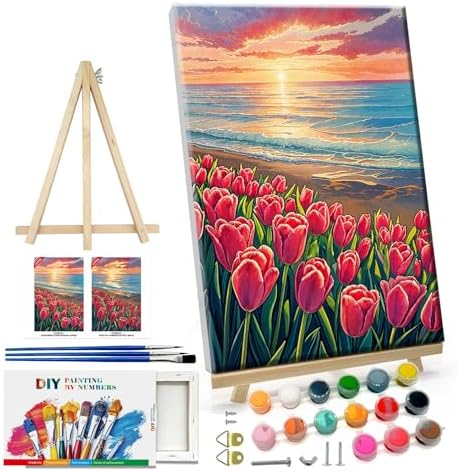 ATDMS Paint by Numbers Kit for Adults with Frame, 8 x 12 Inch by ATDMSDIY