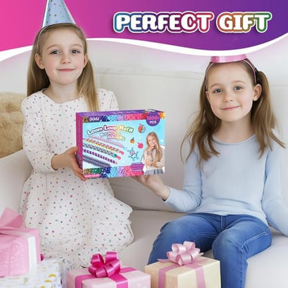 DDAI Bracelet Making Toys Refill Loops Elastic Cloth Band - Arts and Crafts Kit for Kids Weaving Loom Bracelets Kit 1000+ Colorful Fabric Loops - Birthday Gift for Girls Boys 6 7 8-12 Years Old - Image 7