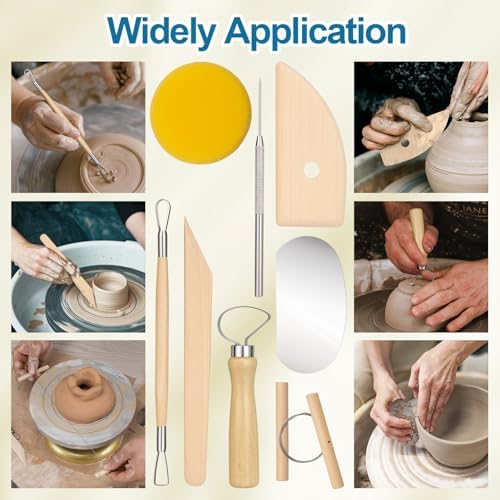 Amrules 8 Pcs Polymer Clay Sculpting Tools Kit for Adults, Light Yellow - Image 7