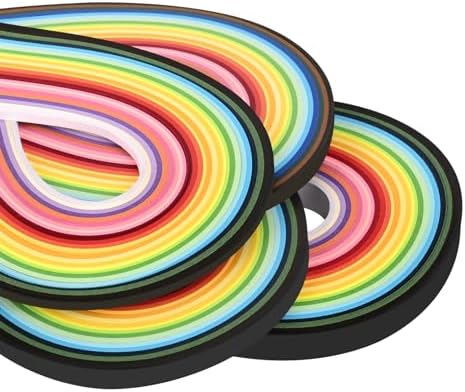 Paper Quilling Strips, 1/8-3/8 x 21.3 in (3-10mm x 54cm), 720 Pieces by YURROAD
