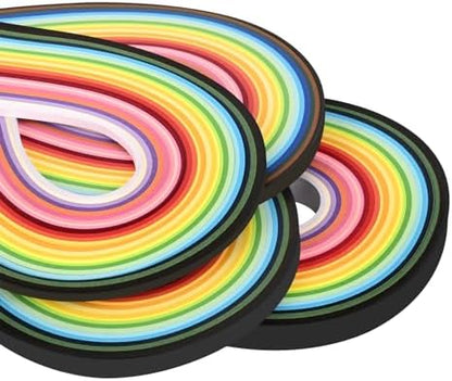 Paper Quilling Strips, 1/8-3/8 x 21.3 in (3-10mm x 54cm), 720 Pieces by YURROAD