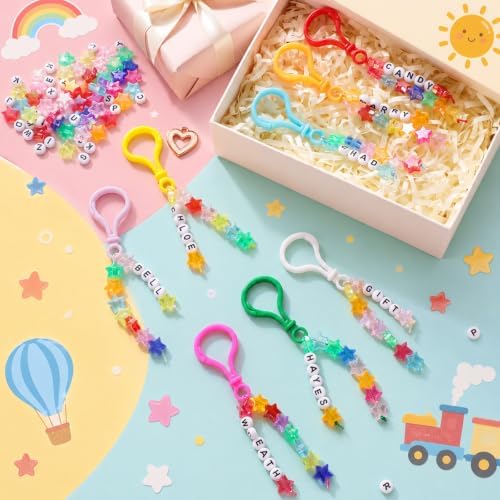 Landical 564 Pcs DIY Bead Keychain Kit Name Key Chain Making Craft - Image 3