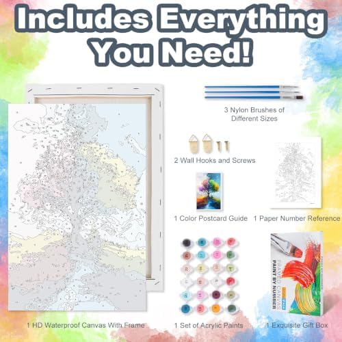 Tree of Life Framed Paint by Numbers Kit for Adults Beginner 8x12 inch - Image 5