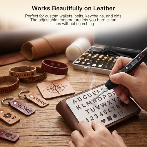 Professional Wood Burning Kit, 60 Pcs Adjustable Temperature Wood Burning Pen Set - Ultimate DIY Wood Burning Tool in Premium Metal Case, Ideal Gift for Pyrography, Wood, Leather, Carving, Soldering - Image 4