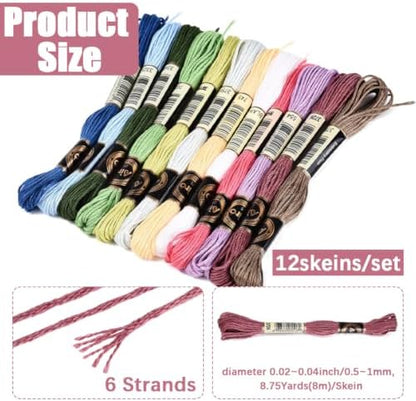 12 Skeins 105 Yards Rainbow Embroidery Floss for Jewelry Making - Image 2