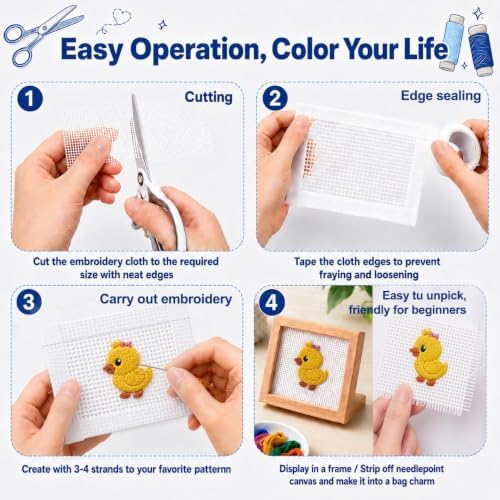 13 Mesh Needlepoint Canvas Kit, 4 PCS 20" X 14" No Flods Blank Canvas - Image 5