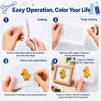 13 Mesh Needlepoint Canvas Kit, 4 PCS 20" X 14" No Flods Blank Canvas - Image 5