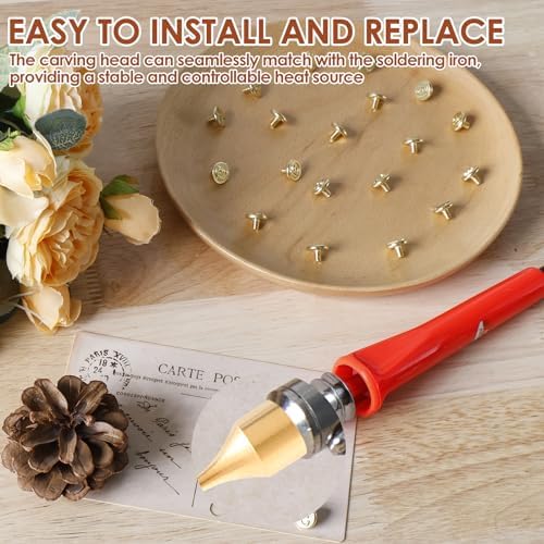 Wood Burning Tip Set, 26 Letters Wood Burning Tip Kit Copper Letter Number Soldering Iron Stencils DIY Embossing Carving Head Tools Wood Burning Set for DIY Embossing and Carving Crafts Wood Burning - Image 6