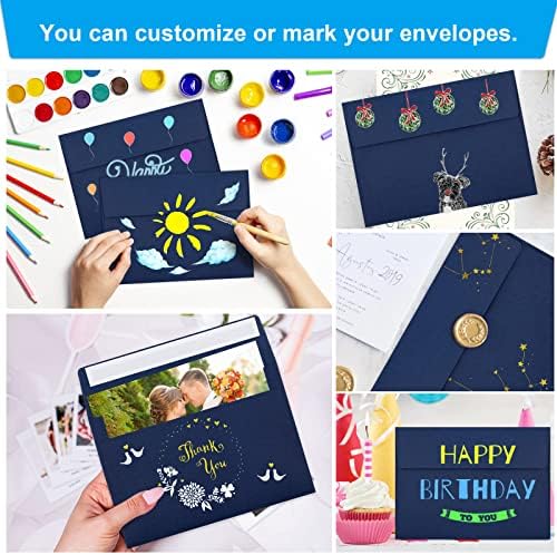 50 Packs 5x7 Envelopes A7 for Invitations, Printable Invitation Envelopes Self Seal for Weddings, Invitations, Photos, Greeting Cards, Mailing (Navy Blue) - Image 5