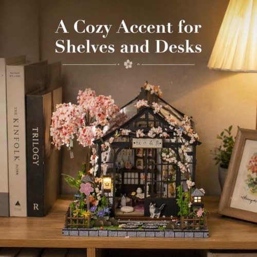 Book Nook Kit Dollhouse Kit, 3D Wooden Puzzle Sakura Japan - Image 2