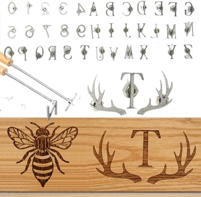 38Pcs Mini 1" Branding Irons, Alphabet & Number Set, A-Z & 0-9 - Image 3