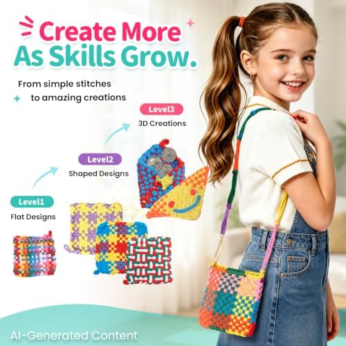 morwant Weaving Loom Kit for Kids, Craft Kit for Girls 6-12, Potholder Loom - Image 5