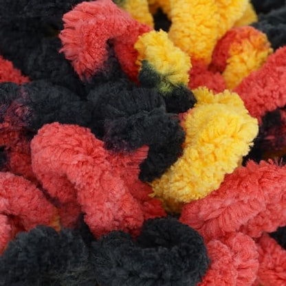 JubileeYarn Fun Finger Loops Yarn - Red Yellow Black - 1 Skein - Image 2