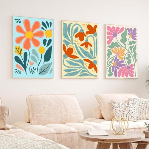 Clendo 6 Packs Paint by Numbers Kit for Adults, Easy Flowers Adult Paint by Number Kits on Canvas Without Frame, Abstract Floral Oil Painting for Home Decor Gift 8” W x 12”L - Image 6