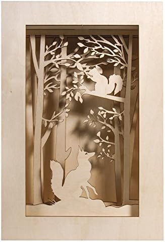 Rayher Shadow Box Building Kit with 3D Forest Scenery, DIY Wood Craft Set, 15 slot-together Pieces, 20x30x6.6cm - Image 2