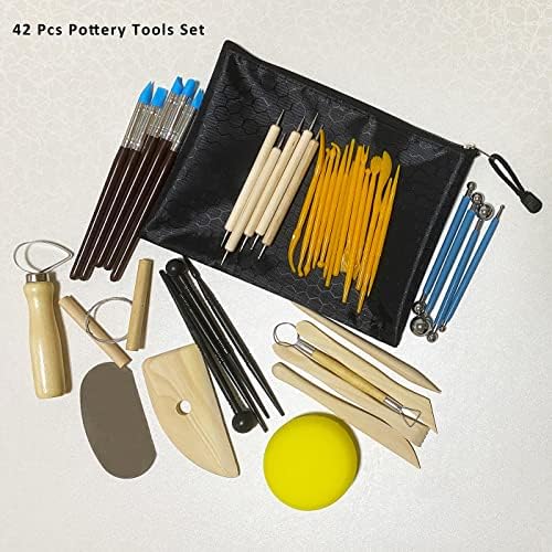 Air Dry Clay 10 LBs with 42 Pcs Set Pottery Clay Tools Set for Hand Modeling and Throwing, Non-Toxic (Terra Cotta & Kit) - Image 2