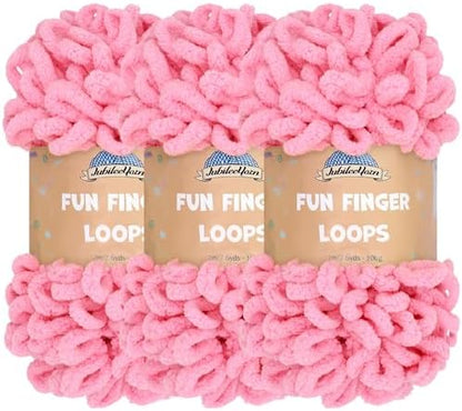 JubileeYarn Fun Finger Loops Yarn - Tickled Pink - 3 Skeins by BambooMN