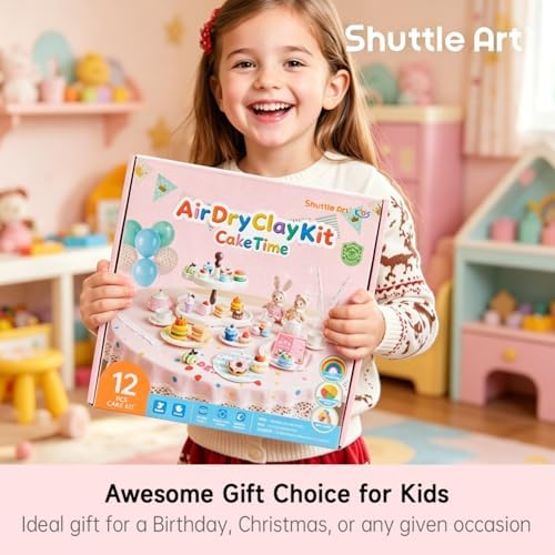 Shuttle Art Air Dry Clay for Kids - Cake Time, 52 PCS Modeling Clay Kit with Sculpting Tools and Tutorials, Safe & Non-Sticky, Craft Gifts for Boys & Girls - Image 2